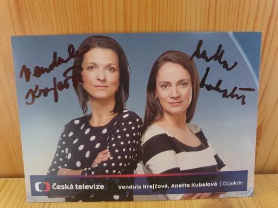 autogram Vendula Krejčová, Anetta Kubalová, ČT