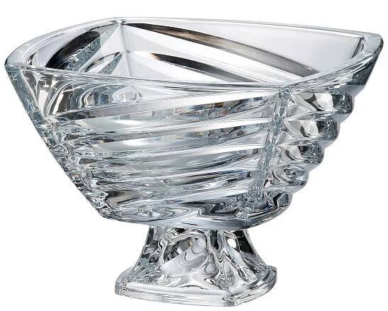 Bohemia Crystal Mísa na noze Facet 330mm