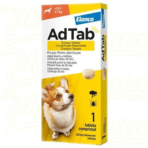 AdTab 225mg žvýkací tablety pro psy >5.5-11kg 1ks