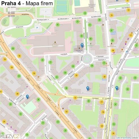 Praha 4 - mapy | Kurzy.cz
