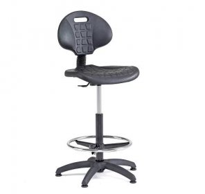 Dílenská pracovní židle KILDA, 560-740 mm, opěrný kruh, černá
