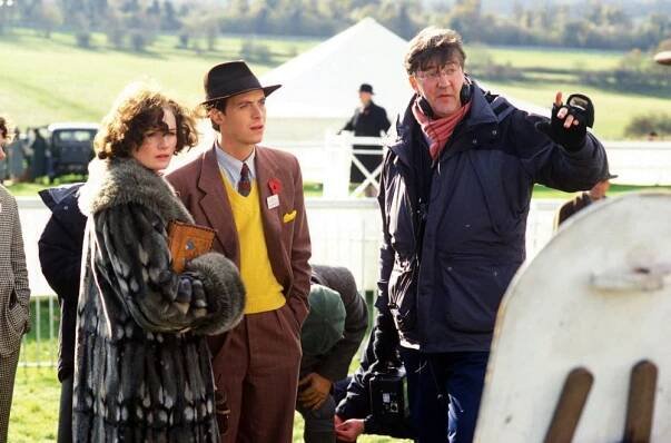 Rozverná mládež - Z natáčení - Emily Mortimer, Stephen Campbell Moore, Stephen Fry