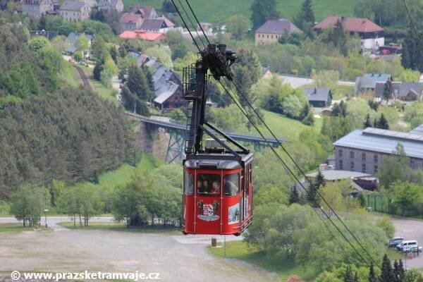 Pohlednice Pražských tramvají... ...od visuté lanové dráhy na Fichtelberg