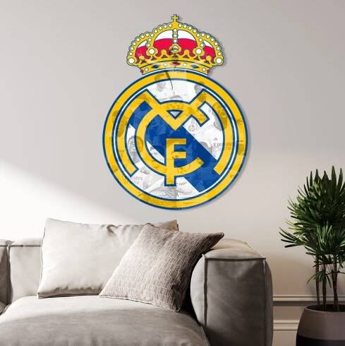 Farebný HDF obraz logo Real Madrid
