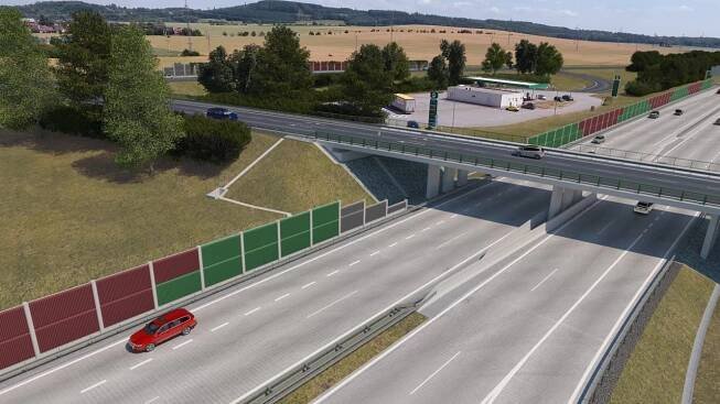 Dálnice D55 stavba 5501 Olomouc–Kokory, vizualizace — HBH Projekt