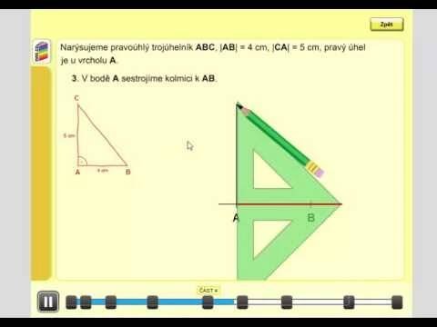 Konstrukce pravoúhlého trojúhelníku, Geometrie pro 4.ročník, str. 44, úvod A