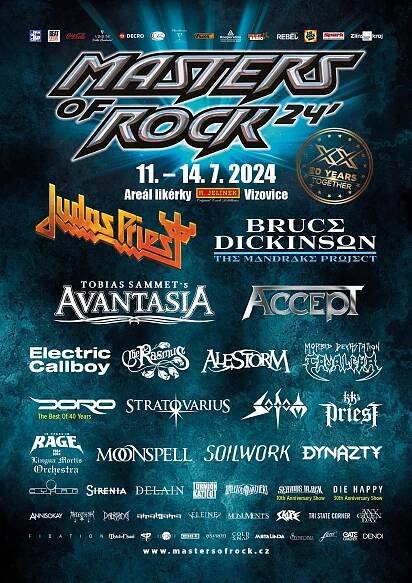 Masters of Rock oslaví své 20. výročí ve velkém stylu. Přijedou JUDAS PRIEST, Bruce Dickinson, ACCEPT a další hvězdy