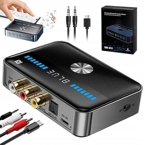 BLUETOOTH ADAPTÉR PRO VĚŽ ZESILUJÍCÍ HiFi AUX CHINCH JACK PŘIJÍMAČ 5.0 NFC