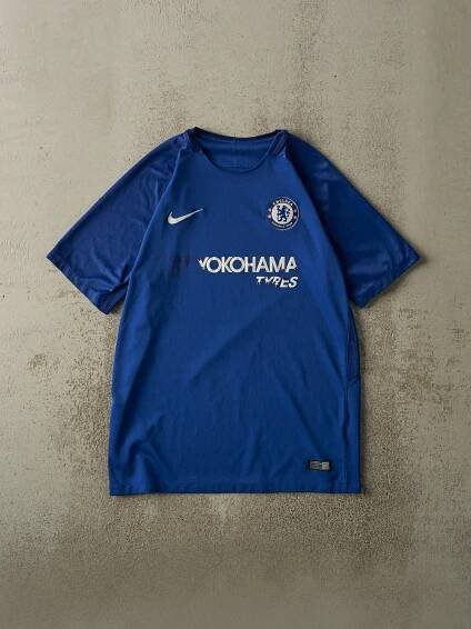 Vintage Y2K Blue Chelsea FC Nike Soccer Jersey (M/L)