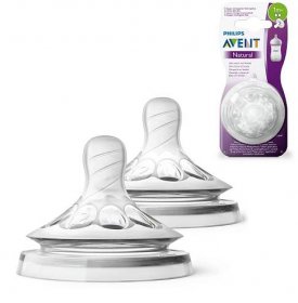 Philips Avent Natural Teat, 1 Month+, Slow Flow, Anti-Colic, Pack of 2 -  SCF042/27 2 Count (Pack of 1) : Amazon.co.uk: Baby Products