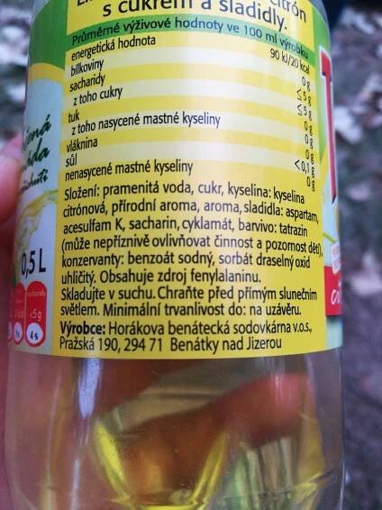 Podrobné informace o potravině Točená limonáda s příchutí citron
