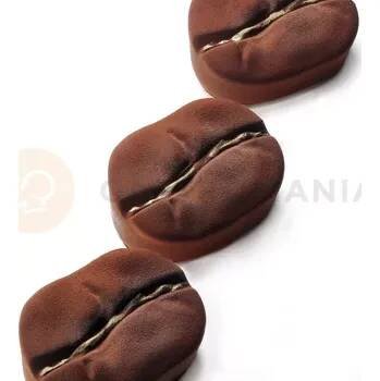Silikonová forma na dezerty a monoporce, kávové zrno, 4x 150 ml, 100x380x60 mm | DINARA KASKO, Coffee Mini