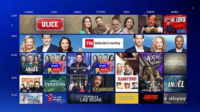 Programové schéma Novy na podzim 2025. Zdroj: TV Nova