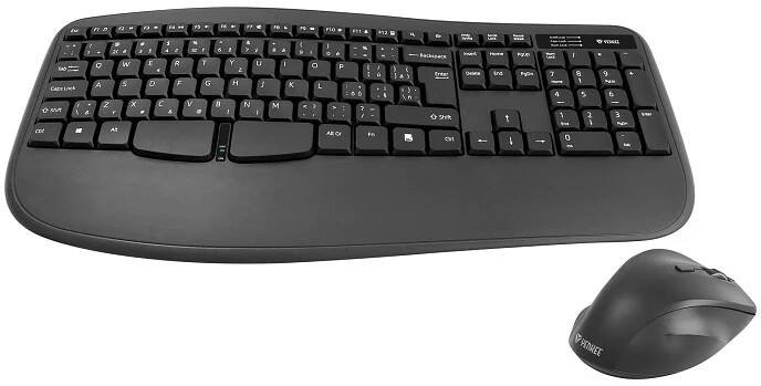 Bezdrátová ergonomická sada klávesnice a myši | YKM 2009CS MANTA | Yenkee