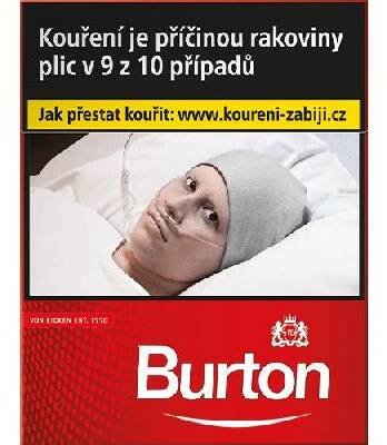Kartonové balení tvrdá krabička cigarety s filtrem Burton Original 22s kolek R 156 Kč 8x22ks
