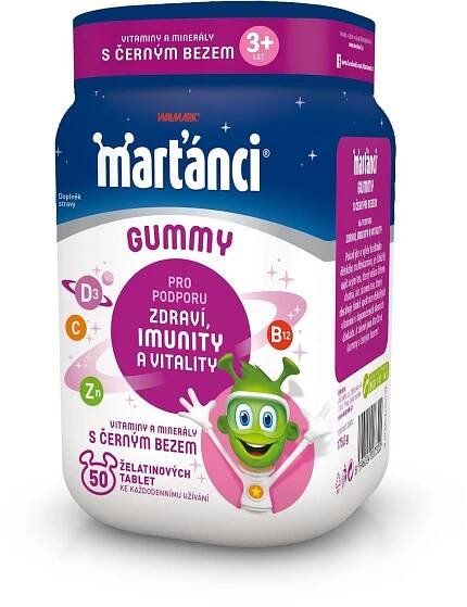 Marťánci Gummy černý bez 20 mg, 50 tablet