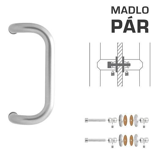 DVEŘNÍ MADLO M2 WA/A-S-SKLO - pár (BN - Broušená nerez)