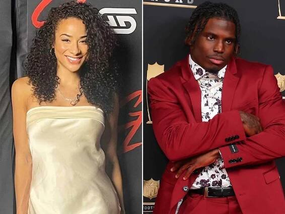 Keeta Vaccaro. ; Tyreek Hill at the NFL Honors on February 2, 2019.