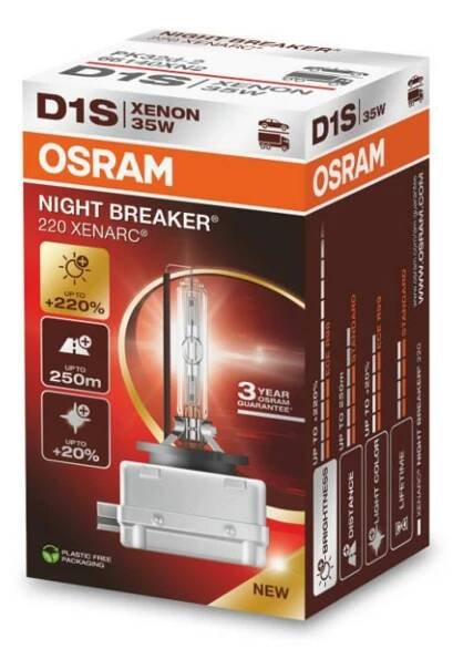 Xenonová výbojka D1S Osram Xenarc Night Breaker Laser +220% 12V/24V 35W