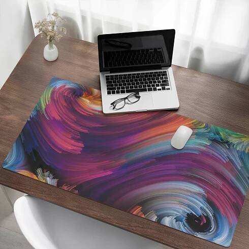 Prostiskluzová podložka pod myš a klávesnici Točící se odstíny 120 x 60 cm Barva vícebarevná