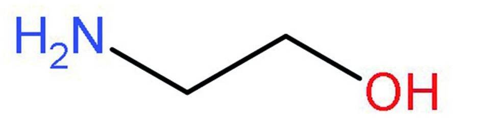 Ethanolamin, strukturní vzorec – CoJeCo.cz (CC BY 4.0)