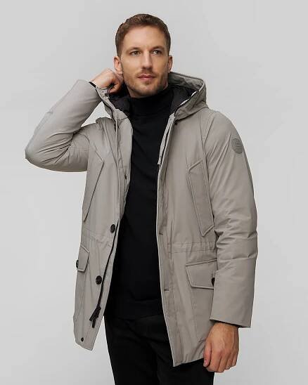 Pánská šedá péřová parka Woolrich Arctic Stretch Down Parka CFWOOU0802MRUT3339-taupe