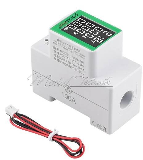 50V-300V 100A digitální voltmetr výkonové energie ampérmetr watt kwh AC DIN rallmetr