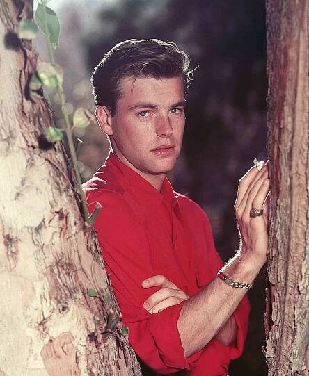 Robert Wagner Smoking Beside Tree