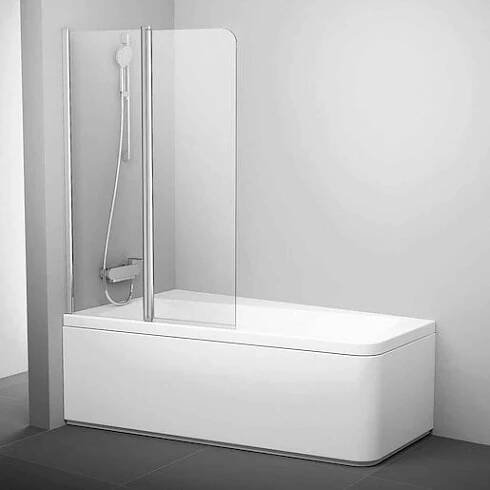 Vanová zástěna dvoudílná 10CVS2-100 L Transparent 10° Ravak levá, lesk
