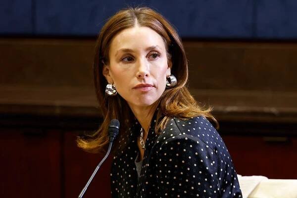 Whitney Port listens during a roundtable on gun legislation at the U.S. Capitol Building on January 24, 2024 in Washington, DC. 