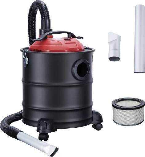AREBOS Vysavač popela 1200W 20L se 3 kolečky včetně HEPA filtru Vysavač na suché a mokré vysávání černý/červený