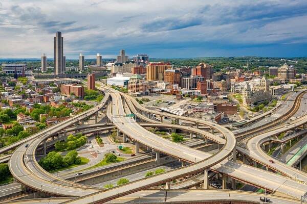 Dálniční síť v Albany, stát New York (Zdroj: Shutterstock)