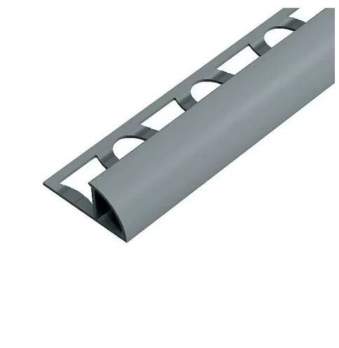 Ukončovací a rohová lišta oblá, PVC, tmavě šedá, 8 mm/2,5 m nakoupit u OBI