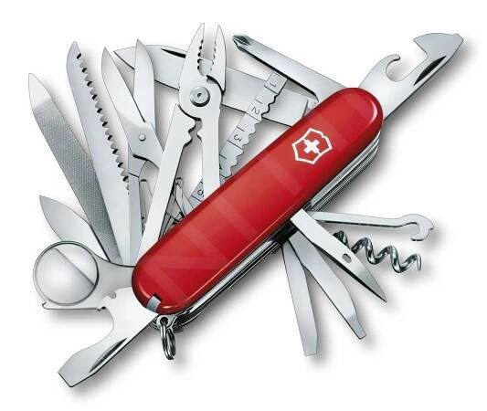 VICTORINOX - Střední kapesní nůž Swiss Champ, 33 funkcí, červená 1.6795