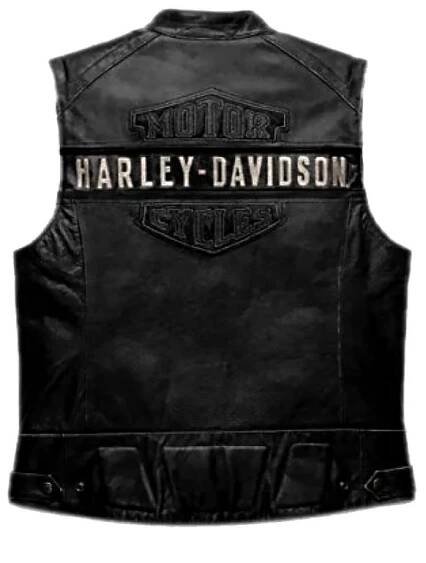 Buy Harley Davidson Black Leather Vest