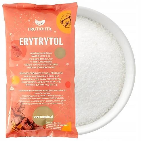 Erythritol 500 g zdravé přírodní sladidlo NÁHRADA CUKRU 0,5 kg Frutavita