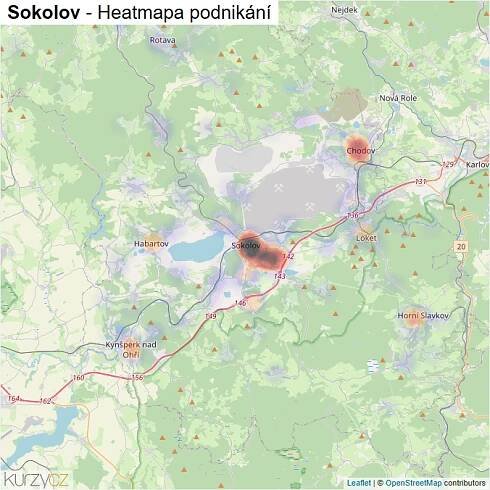 Mapa Sokolov - Firmy v okrese.