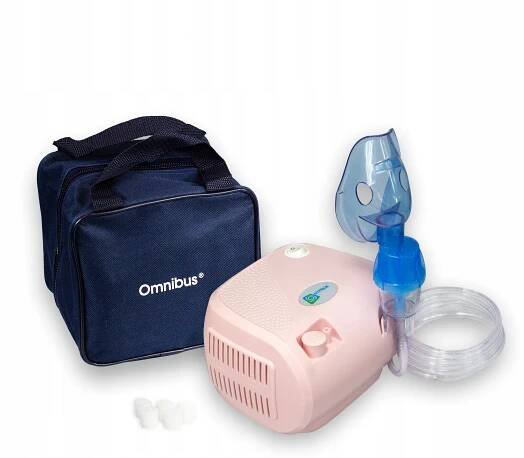 Nebulizátor inhalátor tichý Omnibus CN116 pudrový, nepřetržitý provoz + FILTRY! Barva růžová