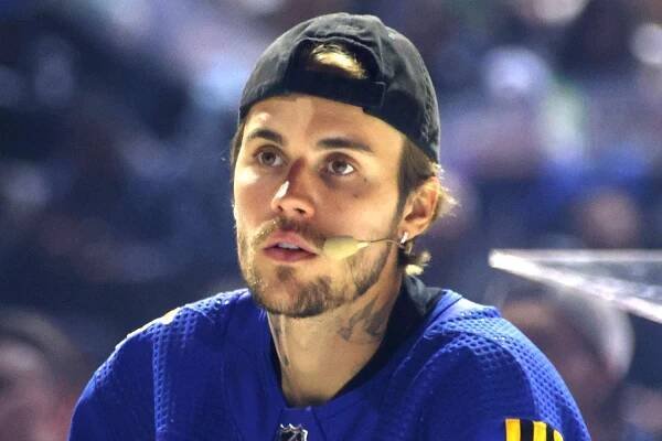 Justin Bieber participates in the Tim Horton's NHL All-Star Player Draft at Scotiabank Arena