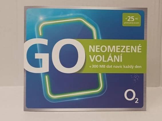 SIM karta O2 Neomezené volání/300MB dat, kredit 25,-Kč  - Mobily a chytrá elektronika