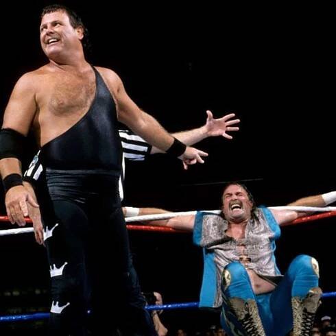 WWE Legends Jake Roberts and Jerry Lawler in the Ring Wallpaper