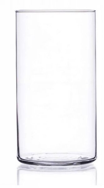 SKLENĚNÁ VÁZA BEZBARVÁ VÝŠKA 20 cm PRŮMĚR 11,5 cm TREND GLASS