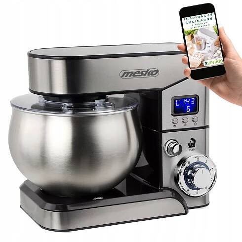Kuchyňský robot Planetární domácí spotřebiče Drobné do kuchyně 2000W Miska 5L Háček LCD