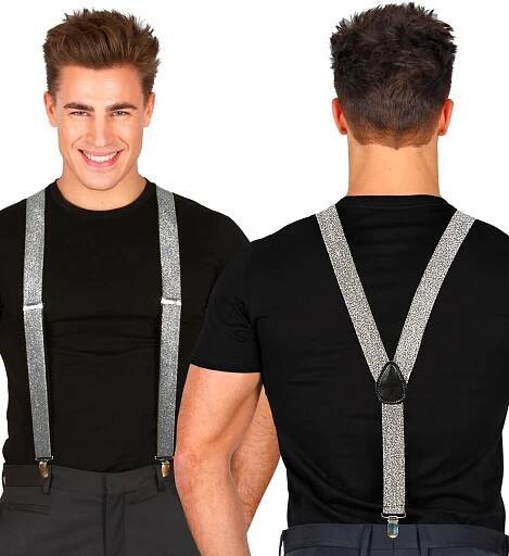 Kšandy (šle) stříbrné XL | 4lol.cz