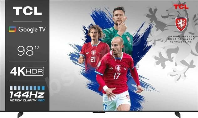 TCL 98P743 SMART TV 98" LED/4K UHD/Direct LED/144Hz/4xHDMI/2xUSB/LAN/Google TV | eberry.cz