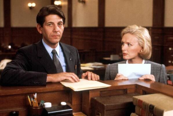 JAGGED EDGE, Peter Coyote, Glenn Close, 1985