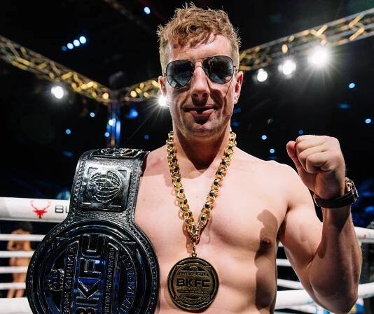Newly crowned interim lightweight champion Ben Bonner was in attendance at BKFC 77