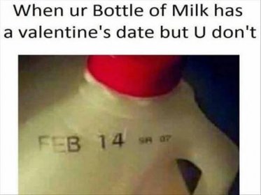 Valentýn, pozdravy, vtipné, 14. února, mléko, datum