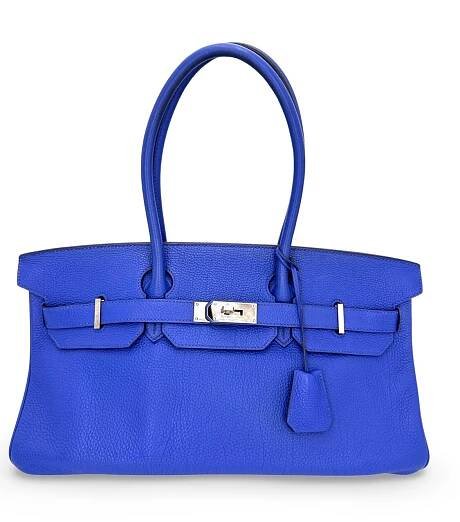Hermes Birkin Shoulder Blue Electric Togo Leather Palladium Hardware