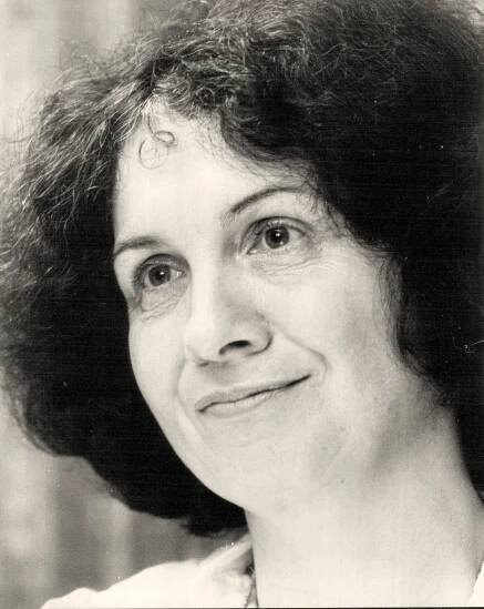 A black-and-white photograph of Alice Munro.